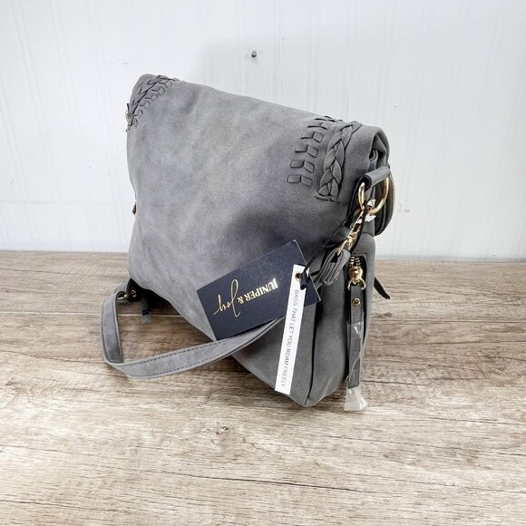 Braided Suede Gray Boho Handbag by Juniper & Joy New with Tags - Picture 9 of 11